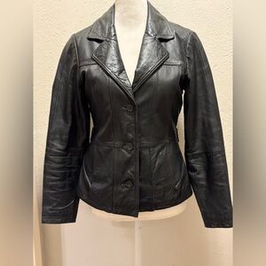 Wilsons Leather Jacket Women Black Thinsulate Sleek